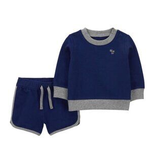 NWT Carter's Baby Boy 2-Piece Sweatshirt & Short Set